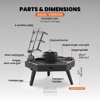 BBQ Fire Pit Station, DXF+PDF Files for CNC