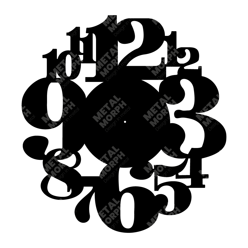 Large Wall Art Clock, DXF File for CNC