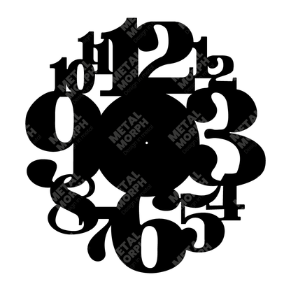 Large Wall Art Clock, DXF File for CNC