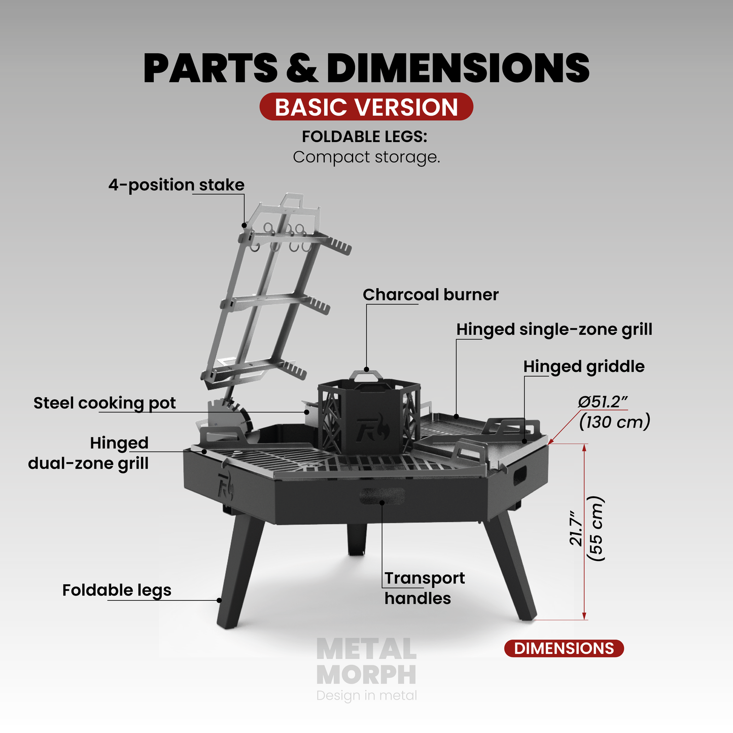 BBQ Fire Pit Station, DXF+PDF Files for CNC