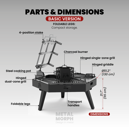 BBQ Fire Pit Station, DXF+PDF Files for CNC