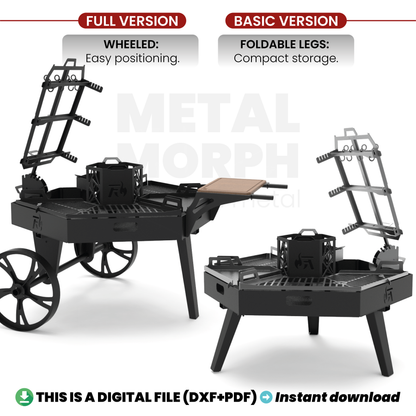 BBQ Fire Pit Station, DXF+PDF Files for CNC