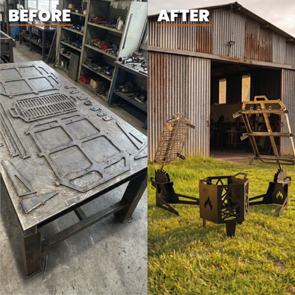 Outdoor Grill Combo, DXF+PDF Files for CNC